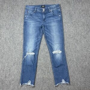 Hudson Womens Jeans Collin Flap Skinny Crop Size 28 Raw Hem Distressed 0341